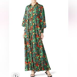 Alexis- Floral Green Maxi Dress robe